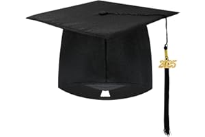 Moocuca 2024 Verbesserter Doktorhut mit Quasten, Schwarz Abschluss Hut, Bachelor Hut für die Abschlussfeier, Absolventenhut für Masterstudenten, Doktoranden und Bachelorstudenten