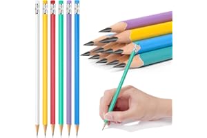 AUAUY 12Pcs HB Pencil Non-Slip, Multicolor Kids Writing Drawing Graphite Pencils with Eraser, HB Wooden Black Lead Pencils for Children Student Adults School Office Wedding Party(Dark Color)