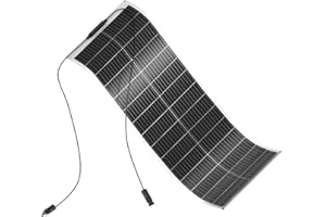 WUZECK Solarpanel Flexibel 100W, 12V Monokristallines Flexibles Solarpanel Schmal Lang 100Watt Solarmodul für 12V Batterien Wohnmobil Balkon Wohnwagen Boot Photovoltaik Panel Solaranlage Pv Modul