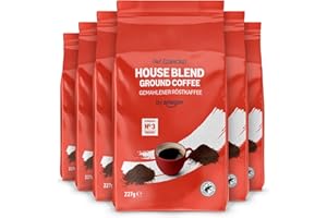 by Amazon Caffè Macinato, Tostatura Media 1,36kg (6 Confezioni da 227g) - Certificato Rainforest Alliance