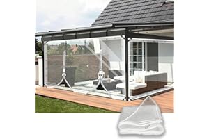 SDLLG Transparente Plane mit ösen 1.6 * 2.8m Abdeckplane mit Reißverschluss 0.35mm Pflanzenschutz Regen-Vorhänge PVC Glas Klare wasserdichte Tarps Schutzplane Allzweckplane als Türvorhang Kunststoffplane