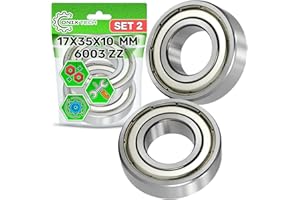 2 Pièces Universel Roulement a Bille 6003 ZZ 17 x 35 x 10 mm avec Code Original 481252028097 en Acier Solide - ONIX TECH