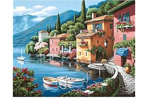 YALKIN Paint by Numbers for Adults Kits, Landscpae Sea View Painting by Number Kits On Canvas, Without Frame DIY Color Oil Painting Acrylic Paints,Home Wall Decor 16x20in/40x50cm