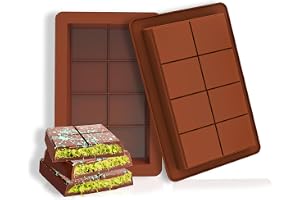 MoldBerry Deep Silicone Chocolate Bar Mold Large & Thick Candy Bar Mould For Stuffed Chocolate Big Mold For Knafeh, Pistachio, Dubai-Style Bars Pack of 1,15.5X7.5X2 Cm