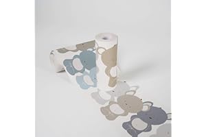 Bordi Adesivi Per Pareti Lovely Kids Cute Bears 5.00 m x 0.155 m Blu Marrone Bianco Prodotto in Germania da A.S. Création 403738