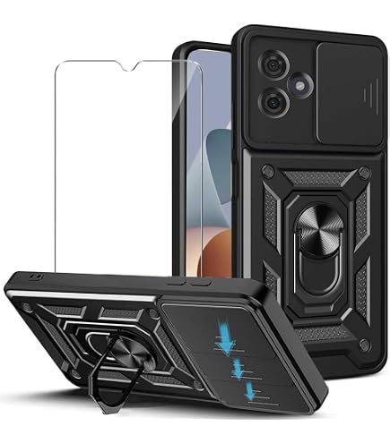 ILING Hülle Für ZTE Blade A34 / A54 – Mit 360° Ringständer, Magnetisch, Stoßfest, Matte Textur
