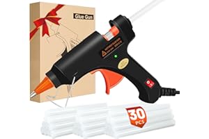 Feuerfest Heißklebepistole mit 30 pcs Klebestick 7mm*130mm Heißklebesticks, Klebepistole für DIY Kleine Handwerk und schnelle Reparaturen in Haus & Büro, Crenova 20W Klein Klebepistolen