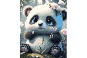 SHUIBIAN Dipingere con i Numeri Bambini Panda Senza Cornice 40 * 50cm Kit di Tela per Pittura a Olio Dipinta a Mano Fai da Te per la Decorazione della casa