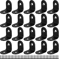 32-Piece L Bracket Corner Brace Set – Heavy-Duty & Small Right Angle Brackets, Black, With 100 Screws, For Wood Furniture