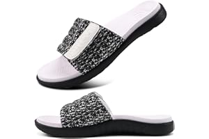 ONCAI Mens Sandals, Arch Support Sport Slides Open Toe Adjustable Straps Orthotic Cushioned Footbed for Plantar Fasciitis Rubber Soles Size 6.5-14