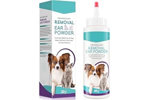 ZIXAOK Nettoyant pour Oreilles de Chien – Poudre d'oreille pour Animaux de Compagnie, Traitement des infections d'oreille de Chien, Prend en Charge Les Oreilles sujettes aux infections