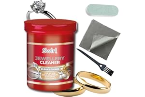 PANTERA MD 151 Liquid Jewellery Cleaner Kit – Silver & Gold Cleaning Solution with Basket, Brushes, Polishing Cloth & Pads – 145ml Ring & Pandora Cleaning Kit