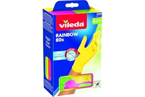 Vileda Rainbow multifunktionshandskar, nitril, flerfärgad, S/M (80-pack)