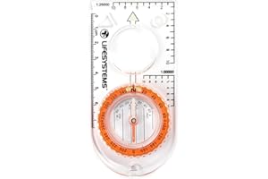 Lifesystems Expedition Compass, 1:25K And 1:50k, Magnifier, Luminous Markers And Rotating Bezel For Night Navigation, Expedition Map Reading, Orienteering and Survival