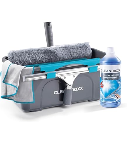 4-in-1 raamreinigingsset met telescoopstang, uittrekbaar tot 3,9 m, 360° draaibare kop, microvezelborstels en reserve-rubberlip, voor hoge ramen, douchecabines, auto's en zonnepanelen