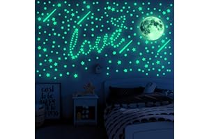 Ezigoo Glow in The Dark Stars Stickers, 476 Pcs Glow in The Dark Stickers Ceiling Adhesive Luminous Decals, DIY Wall Stickers for Baby Toddler Children Grils Kids Bedroom Nursery Room Playroom