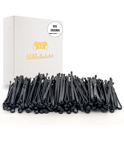 20 Fermagli Capelli Curvi Bobby – Metallo Nero Piatti 62 Mm Con Puntale 8 Mm – Donna