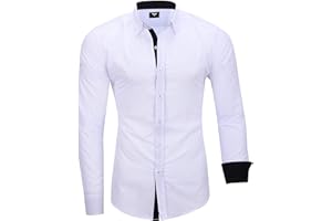 Kayhan Chemisette Homme Chemise Slim Fit Repassage Facile Coton, Manches Longues Modell London S-6XL