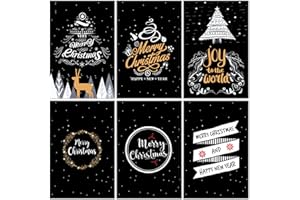 Yi'antai Carte de Voeux Noel, 12 Pièces Cartes de Noël, Cartes Vœux pour Noël avec 12 Enveloppes d'arbre de Boules de noelNoël bonhomme de Neige pour Noël