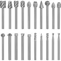 Set 10 Frese Rotanti In Carburo Di Tungsteno - Gambo 1/8" (3mm) Per Dremel, Intaglio Legno, Metallo E Lucidatura