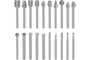 YURINWOO 20 szt. Zestaw wierteł HSS bitów rzeźbiarskich 1/8 cala (3 mm) chwyt do akcesoriów obrotowych, narzędzi do rzeźbienia zadziorów do obróbki drewna, grawerowania, wiercenia, rowkowania