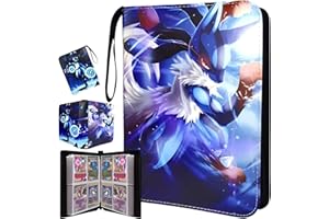 AMYCORE Card Binder 400 Pockets, Trading Card Binder Albums with 50 Removable Sleeves, 4 Pocket Waterproof PU Leather Card Holder Collection Binder Folder for Kids Adult Birthday Gifts