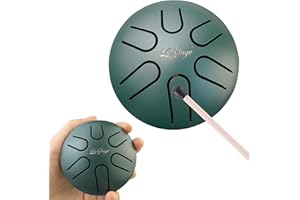 LeSage Buddha Stones Mini Steel Tongue Drum 3 Inch 6 Note Sound Healing Drum Kit Yoga Drum Musical Percussion Instruments