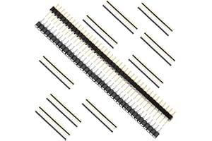 DAOKAI Connecteur mâle et femelle rond 2,54 mm 0,1 pouce 40P Plaqué or mâle étamé femelle connecteur à broches combinaison droite simple rangée, 20 pièces