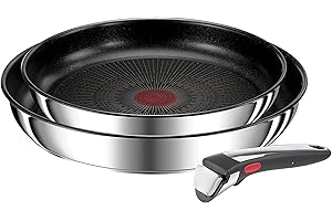 ‎TEFAL Tefal L97493 Ingenio Preference On Zestaw 2 Patelni oraz Odpinany Uchwyt, Patelnie 24 i 28 cm, Wymienny Uchwyt, Nieprzywierające, Powłoka Tytanowa, Termosignal, Nadaje się do Mycia w Zmywarce