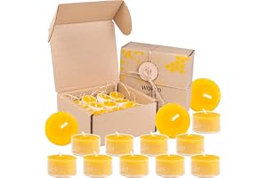 BeesWax World 100% bivaxljus – bivaxvärmeljus med bomullsvekar – 4 timmars brinntid – 10–50 delars ljusset – bivaxljus med åt