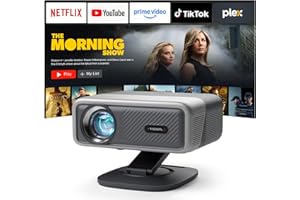 Smart Beamer 4K[Kompatibel mit Netflix] 3D Dolby Audio VISSPL 30000Lumen Autofokus/Auto Trapezkorrektur Projektor,WiFi6 Bluetooth Beamer 4K Heimkino,Outdoor Video Projektor Mit 360° Drehbarem Ständer