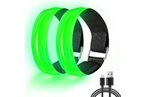 NOVEMBER SPRING LED Running Lights for Runners,Armbands 2 Pack USB Rechargeable Reflective High Visibility,Safety In the Dark Flashing Led Reflectors,Gear Lights Running Accessories Gift for Men Women Pets