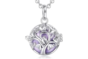 EUDORA Harmony Ball Llamador de Angeles Embarazada, Arbol de la Vida Colgantes Mujer Carillón Música Cadena con Colgante de Bola Relicarios de la Campana de Regalo del día de la Madre