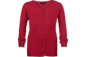 LOTMART Girls Long Sleeve Fine Knit Cardigan Knitted Kids V-Neck Sweater Top