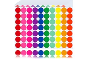 GICARE 1400 Pcs Gommettes Autocollantes Rondes, 20mm Couleur Codage Étiquettes Pastille Autocollante Ronde, Gommettes Rondes Multicolore pour Calendriers Fournitures de Bureau Ecole Famille-10 Couleurs