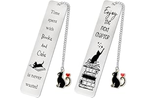 Jeffdad 2 szt. inspirujących słów, zakładki, zabawne zakładki, dla miłośników książek, na prezenty urodzinowe, zakładki ze stali nierdzewnej dla miłośników książek, dzieci, nauczycieli, przyjaciół