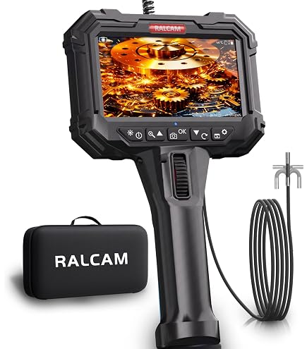 Caméra Endoscopique Industrielle KozyOne 10 M – 1080p HD, Écran 4,3″ IPS, IP67 Étanche, 8 LED Réglables, Aimant + Crochet + Miroir, Sans App Ni WiFi