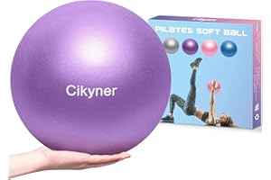 Cikyner Palla da ginnastica piccola, 23-25 cm, con cannuccia gonfiabile, per pilates, yoga, allenamento completo del corpo, miglioramento dell'equilibrio a casa in palestra e in ufficio