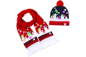 TAGVO Sombrero LED Light Up Sombrero Beanie Gorro, 6 Sombrero Colorido LED Christmas Christmas Hat, Sombrero de Sombrero de Nieve Invernal Sombrero Feo Sombrero Beanie Cap