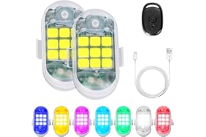 BEE&FLOWER Autoschlüssel-Fernbedienungstaschenlampe, kabellose LED-Taschenlampe mit hoher Helligkeit, LED-Flugzeug-Taschenlampe mit 7 Farben und USB-Ladefunktion, Drohnen-Antikollisionsleuchten