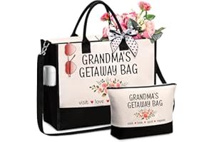 TOLOYE Tote Bag, Canvas Tote Bag Beach Bag with Zip Removable Strap, Handbags & Shoulder Bags With Makeup Bag, Gift for Women, Women's Totes Large Tote Bag for School Work Travel Shopping