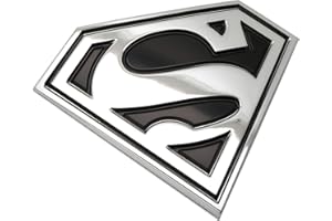 Fan Emblems Superman 3D Car Badge - Classic Logo (Black and Chrome)