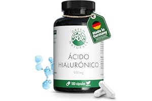Acido hialuronico capsulas - 930 mg de ácido hialurónico por dosis diaria - 180 cápsulas para 2 meses - Green Naturals®