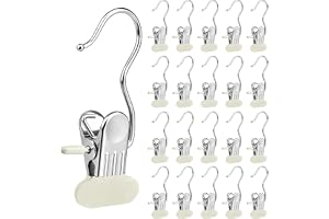 20 stycken klämkrokar i rostfritt stål med PVC-beläggning, starka tvättklämmor för kläder, strumpor och byxor, rostfria och h