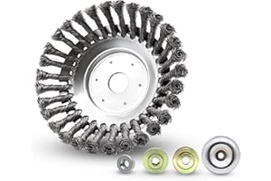 Viilich Spazzola per Decespugliatore,150 x 25,4 mm Testina Decespugliatore a Cono Filo Decespugliatore,Spazzola Erbacce Disco Tosaerba Spazzola con 4 adattatori,per Diserbo Erbacce (6 Pollici)