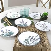 Keramika &Ccedil;i&ccedil;ek Bah&ccedil;esi Pasta Tabağı 20 Cm 6 Adet - 18938-39-40-41-42-43