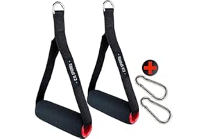 C.P.SPORTS C.P. Sports Lot de 2 Tapis d'entraînement à Une Main avec 2 mousquetons + 2 mousquetons Fitness sur la Tour de câble