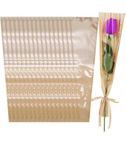 100 Sacchetti Trasparenti Per Fiori - Per Bouquet, Regali, Matrimoni E Compleanni