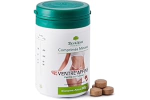 EXCELDIET PHARMA Ventre Plat Puissant | Confort Digestif, Ballonnement , Gaz Intestinaux | Thé Vert, Guarana, Artichaut | 60 Comprimés végan | VENTRE AFFINE | Fabriqué en France