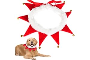 ZEYOU Natale Sciarpa per Animali Natale Cane Domestici Bandana regolabile Sciarpa Collare per animali domestici Adatto a cani e gatti Ci sono 8 campane